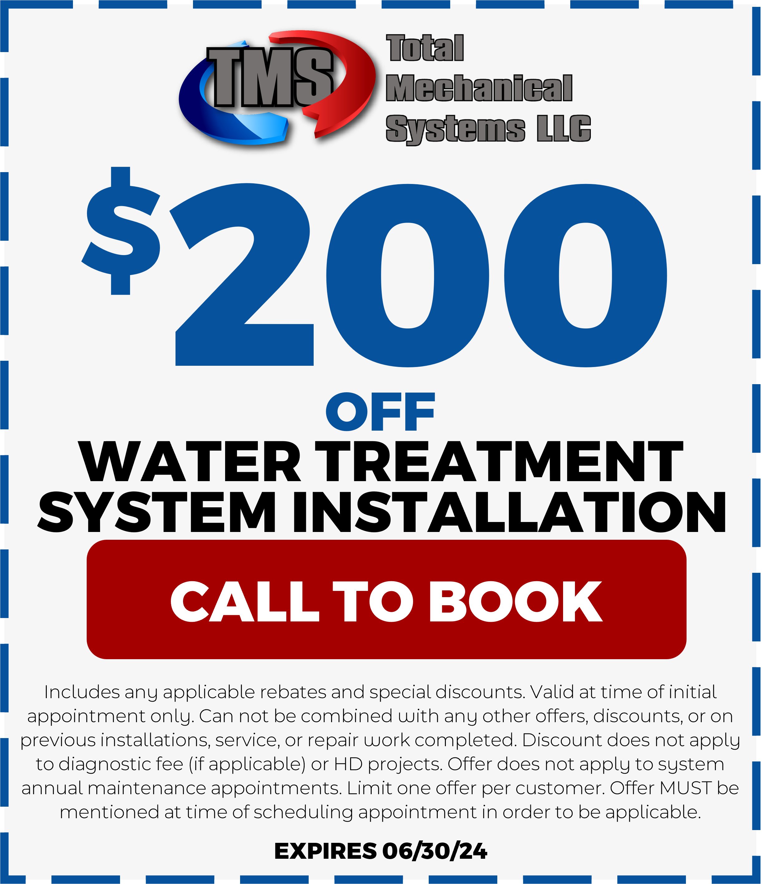$200 OFF Water Treatment System Installation