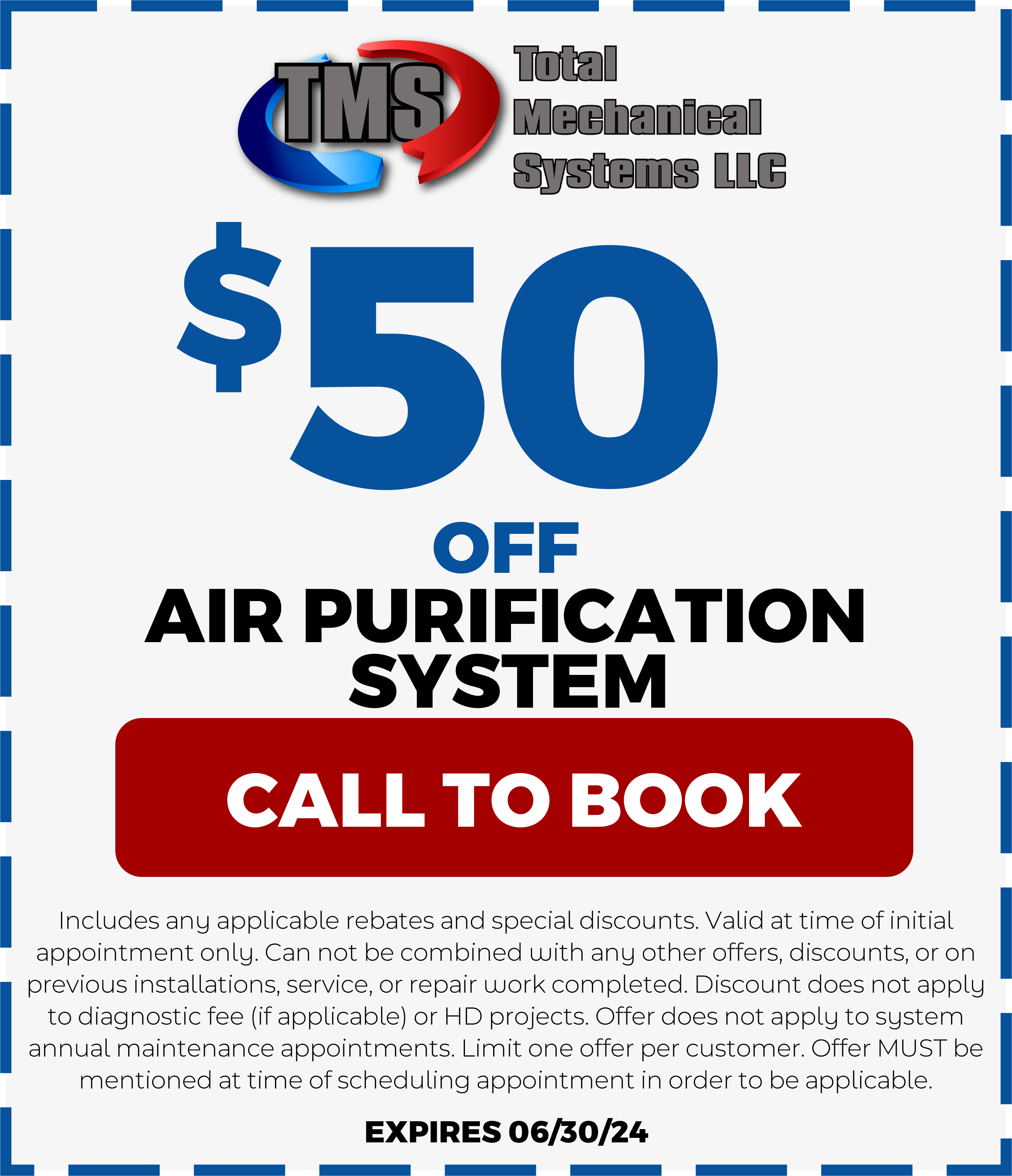 $50 off IAQ air purification system